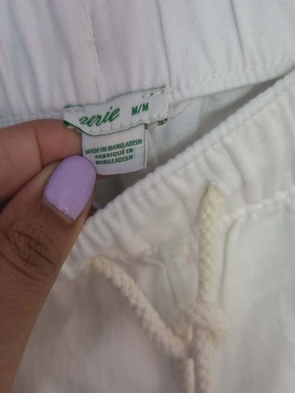 aerie Cream Drawstring Casual Pants - Picture 7 of 12